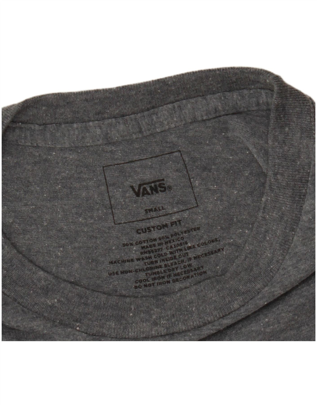 VANS T-shirt graphique ajusté sur mesure pour homme, petit, gris, coton