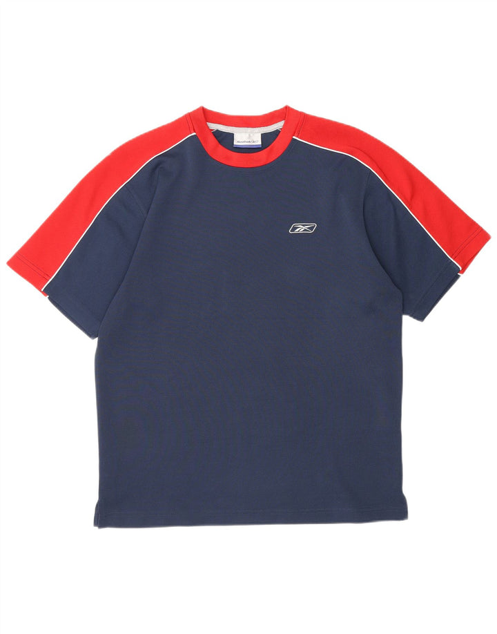 Reebok T-Shirt Homme Haut Petit Bleu Marine Colorblock Polyester