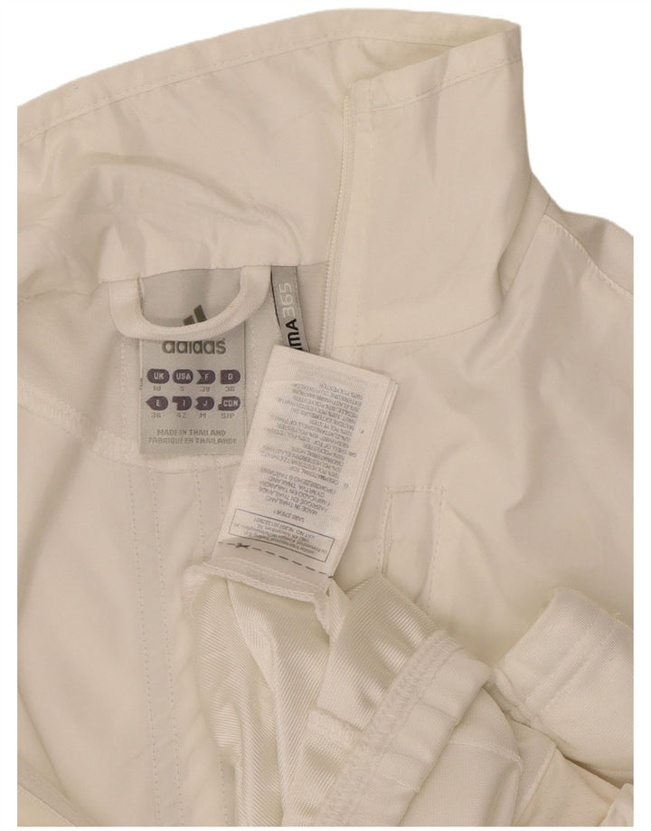ADIDAS Femmes Clima 365 Survêtement Top Veste UK 10 Petit Blanc Polyester