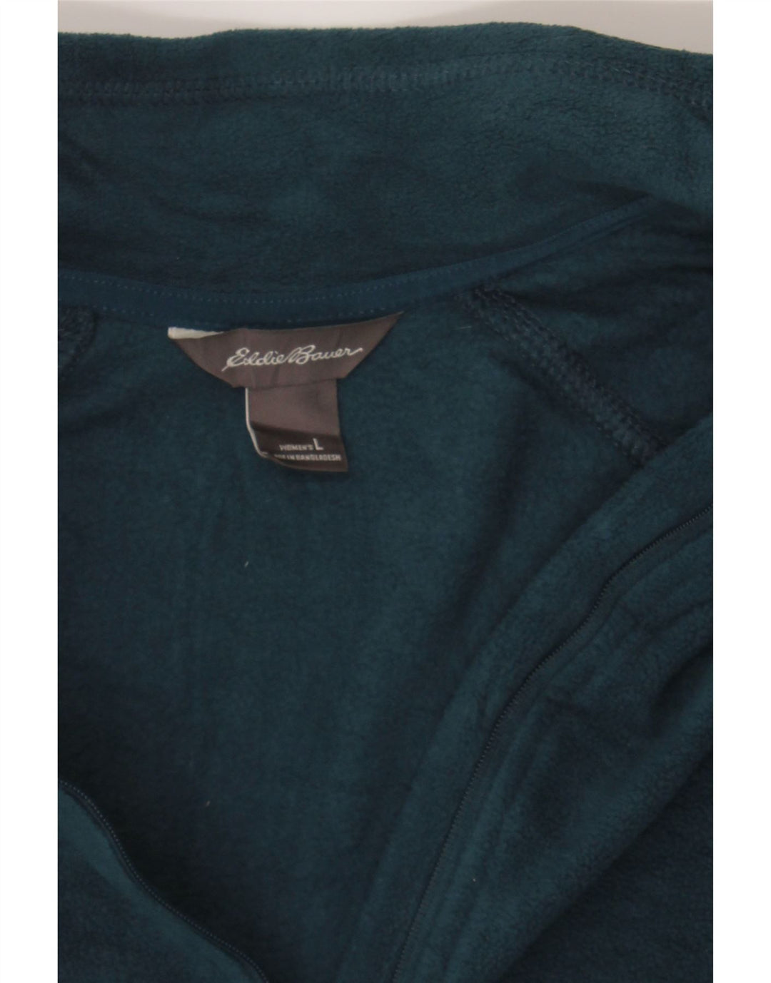 EDDIE BAUER Womens Zip Neck Fleece Jumper UK 16 Large Turquoise Polyester Vintage Eddie Bauer and Second-Hand Eddie Bauer from Messina Hembry 