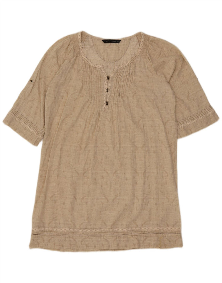 Zara Robe tente surdimensionnée pour femme UK 10 Petit Beige