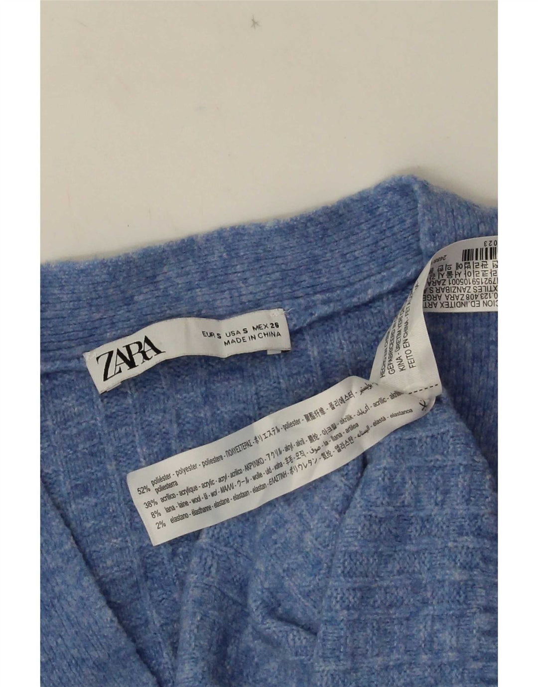 Zara Cardigan surdimensionné pour femme UK 10 Petit Bleu Polyester