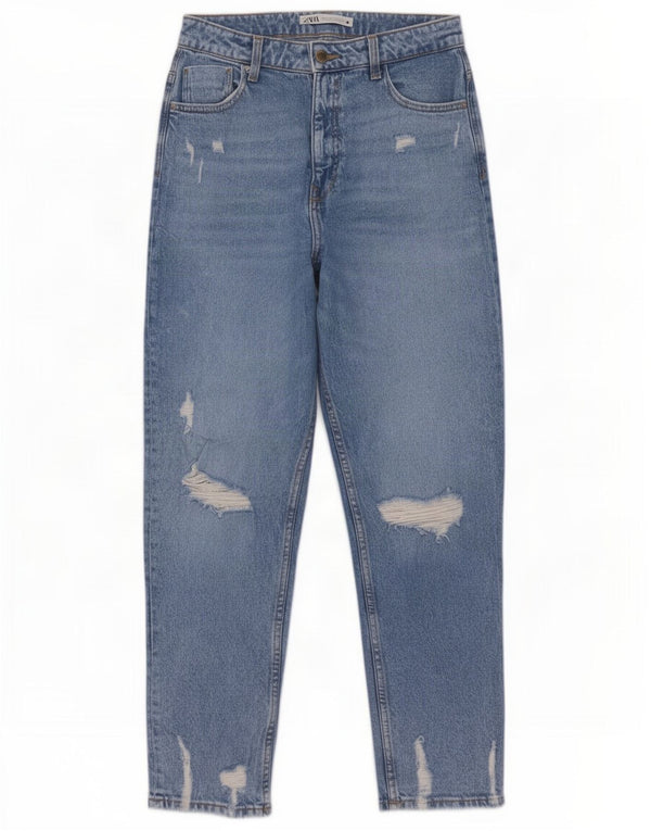 Zara Jean fuselé effet vieilli pour femme EU 40 Medium W30 L29 Bleu