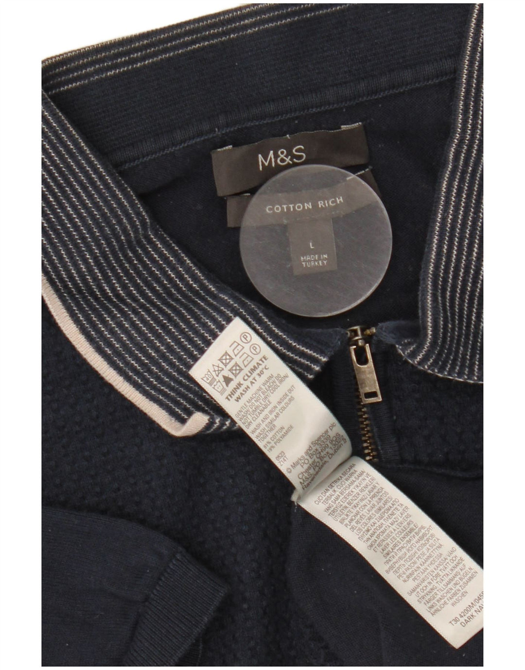 Marks & Spencer Polo Homme Grand Bleu Marine Coton