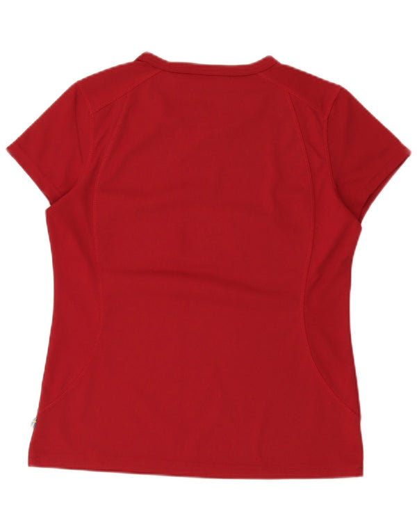 Fjall Raven T-Shirt Femme Top UK 14 Polyester Bordeaux Moyen