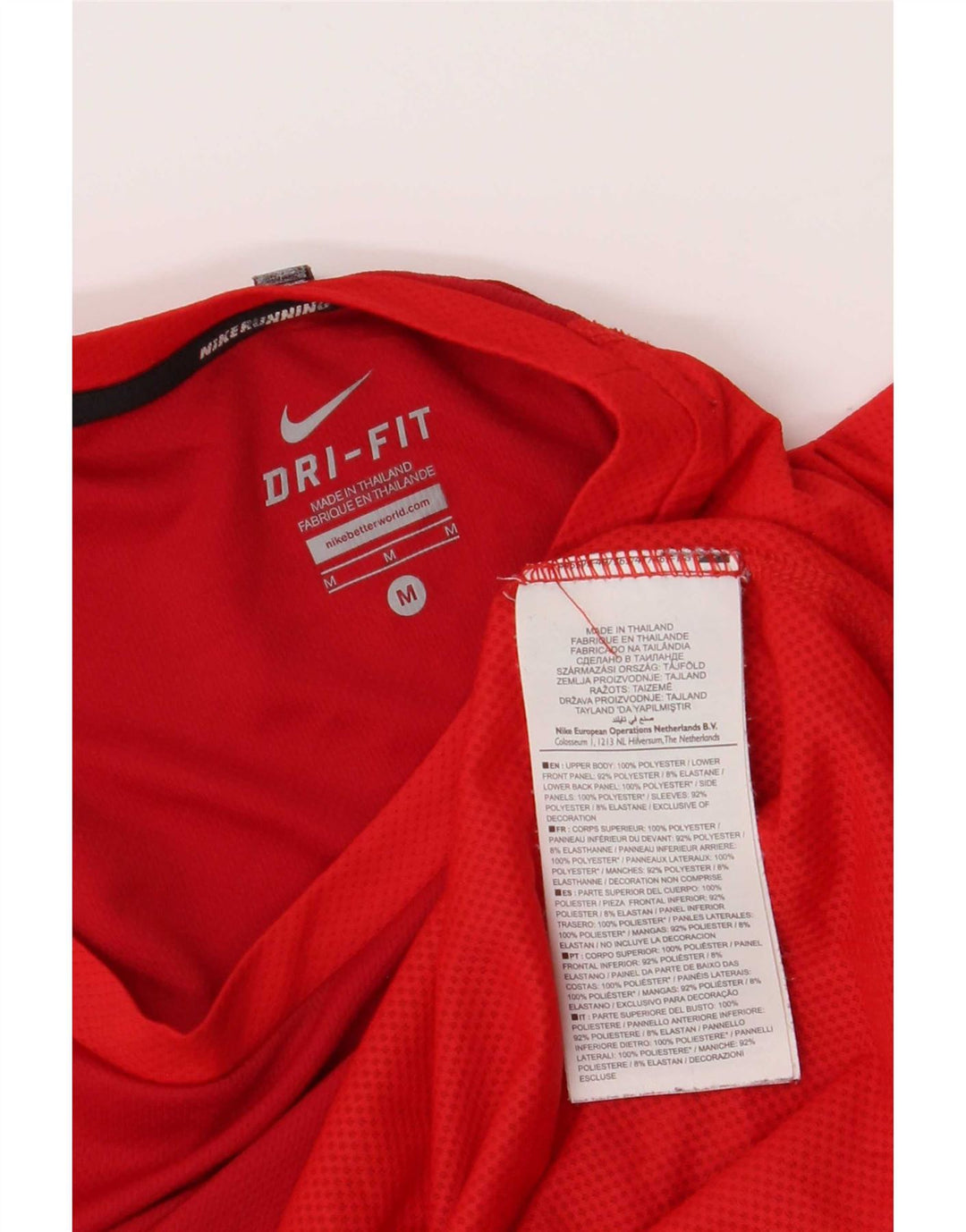 Nike T-shirt Dri Fit pour homme en polyester color block rouge moyen