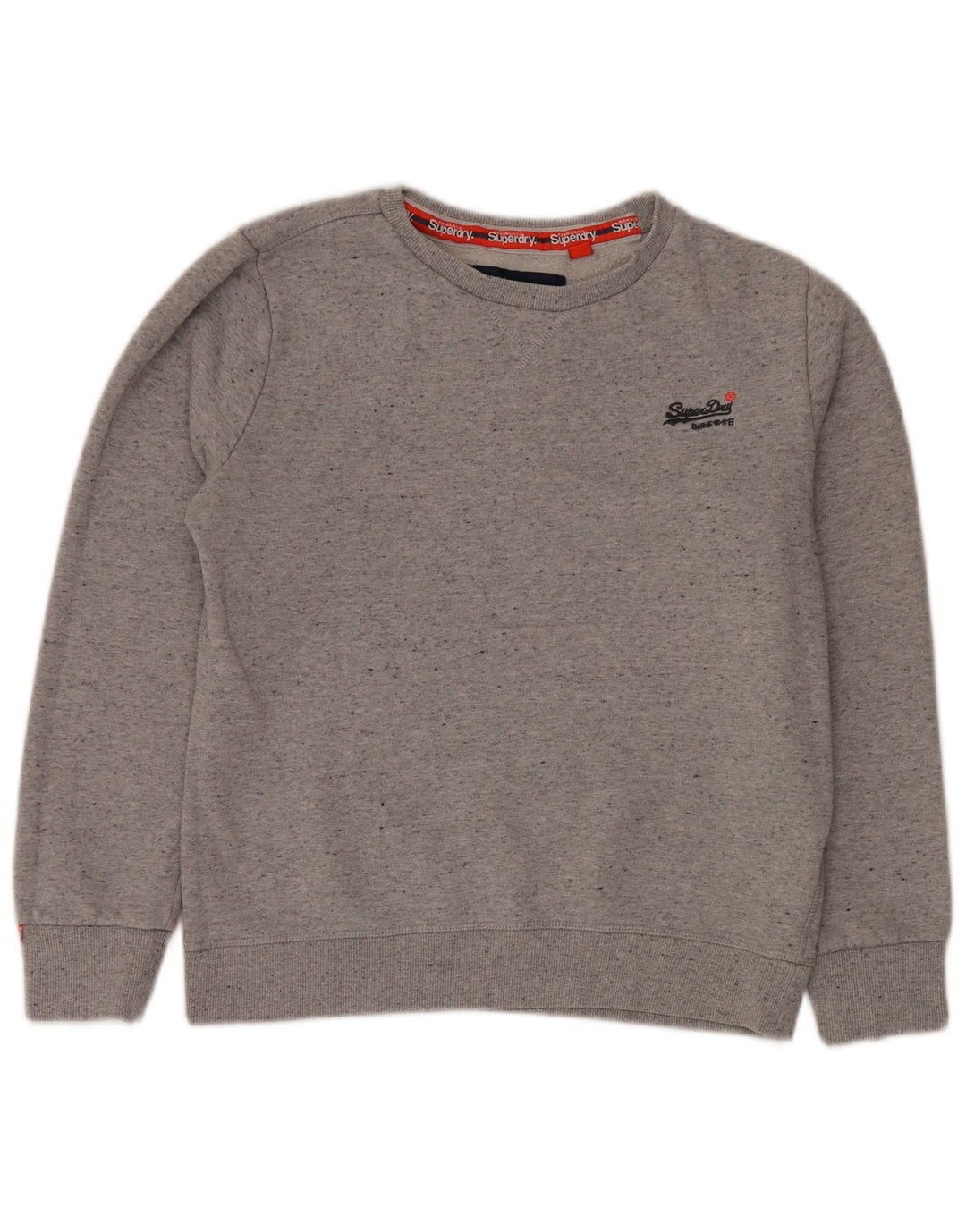 SUPERDRY Sweat-Shirt Femme UK 16 Large Gris Moucheté Coton