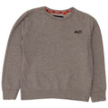 SUPERDRY Sweat-Shirt Femme UK 16 Large Gris Moucheté Coton