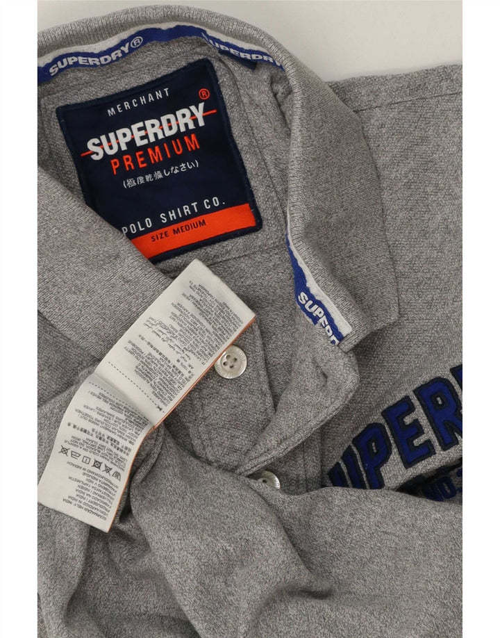 Superdry Polo Graphique Homme Gris Moyen Coton