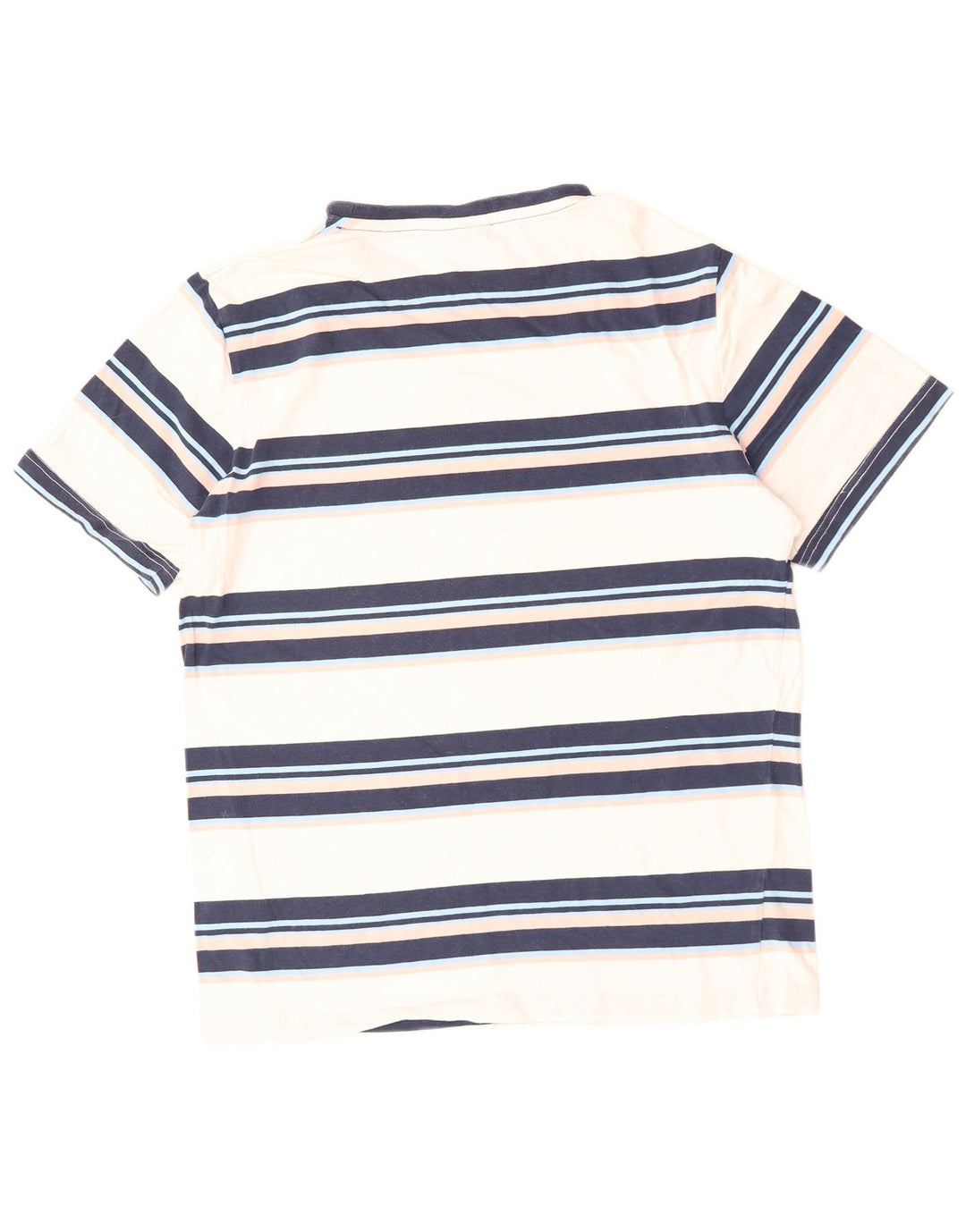 ELLESSE T-Shirt Graphique Femme UK 16 Grand Coton Rayé Blanc