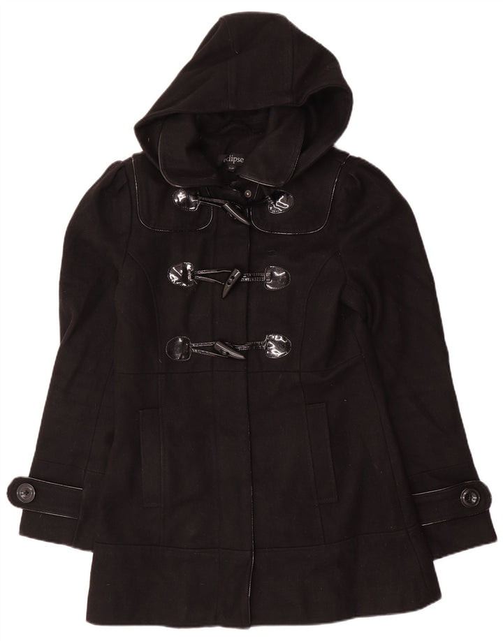 Eclipse Duffle Coat à capuche pour femme UK 10 Petite laine noire