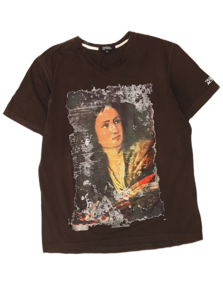 Trussardi T-Shirt Graphique Top XL Marron Homme