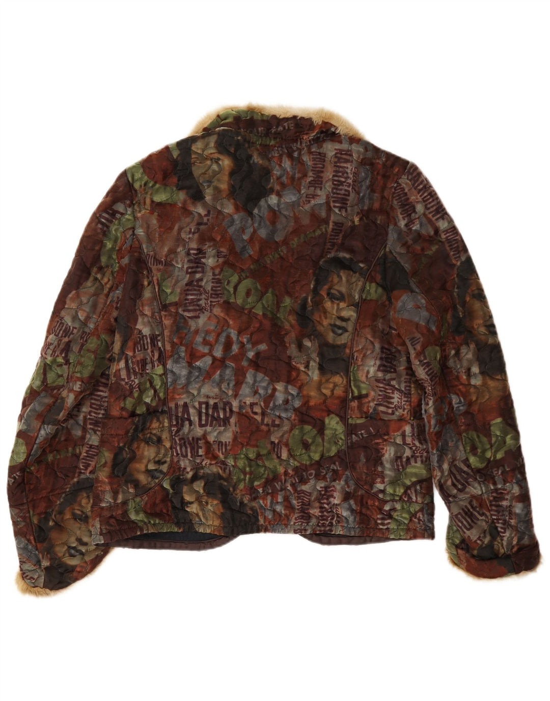 vintage Femme Graphique 3 Bouton Blazer Veste IT 42 Moyen Multicolore
