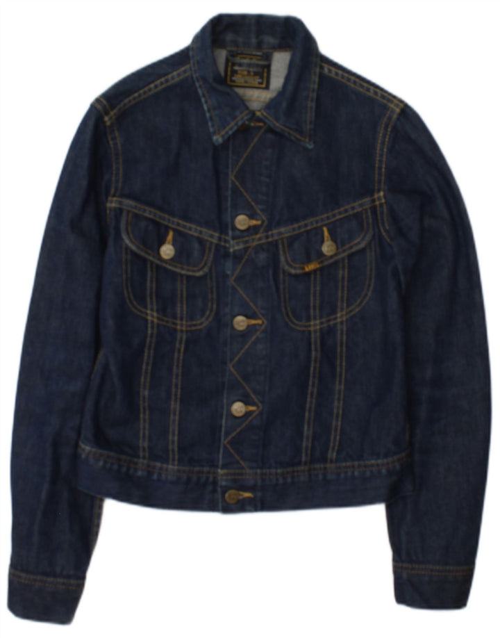 Lee Veste en jean pour femme UK 10 Petit coton bleu marine