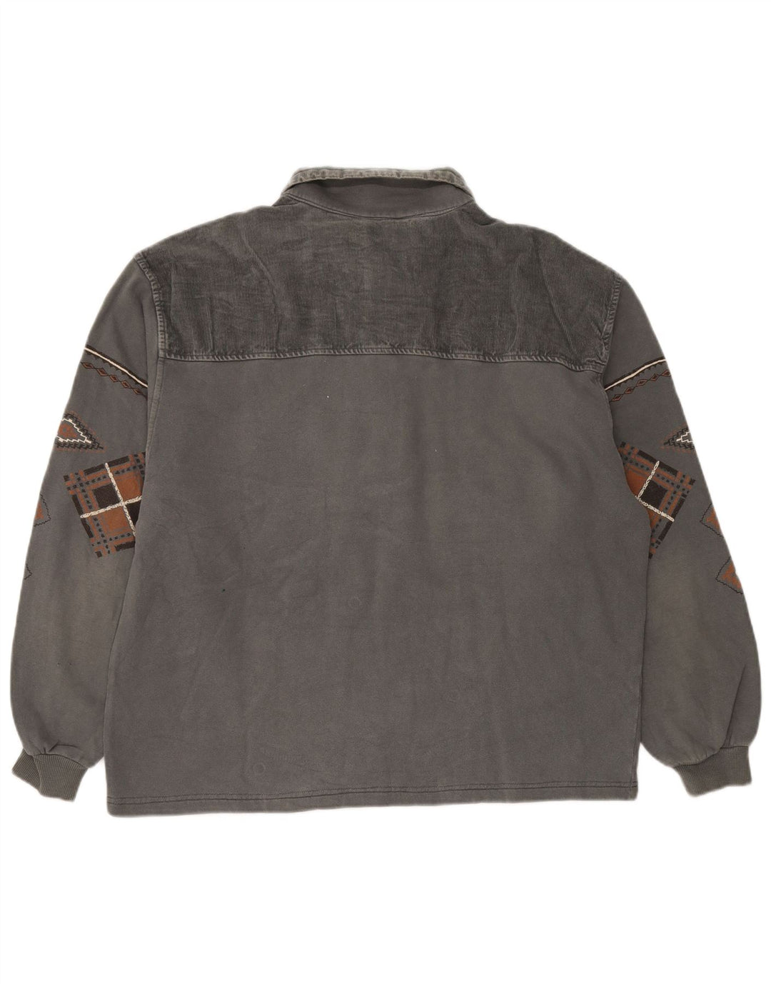 Chewan Sweat-shirt à col polo pour homme XL Gris géométrique