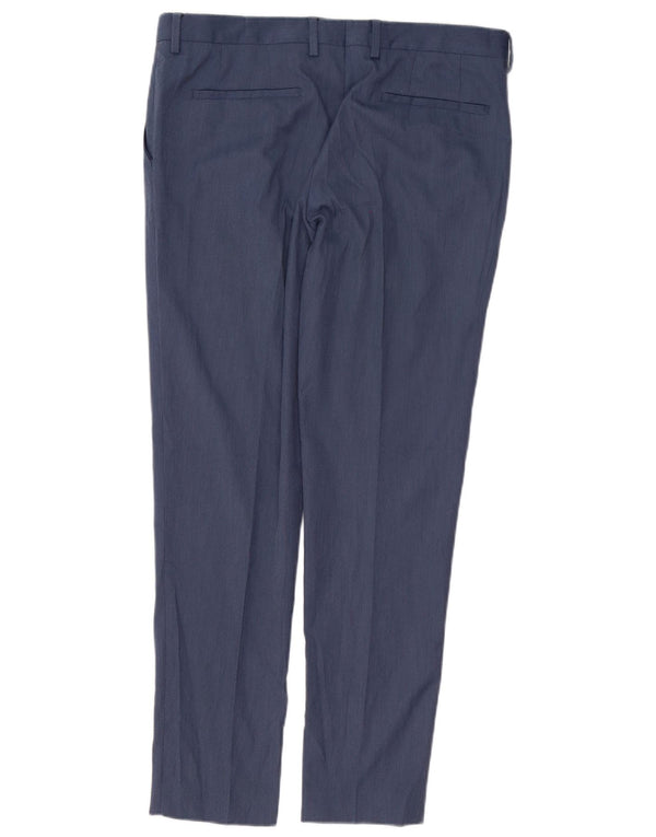 Zara Pantalon Chino Slim Homme EU 44 Large W34 L31 Bleu Polyester