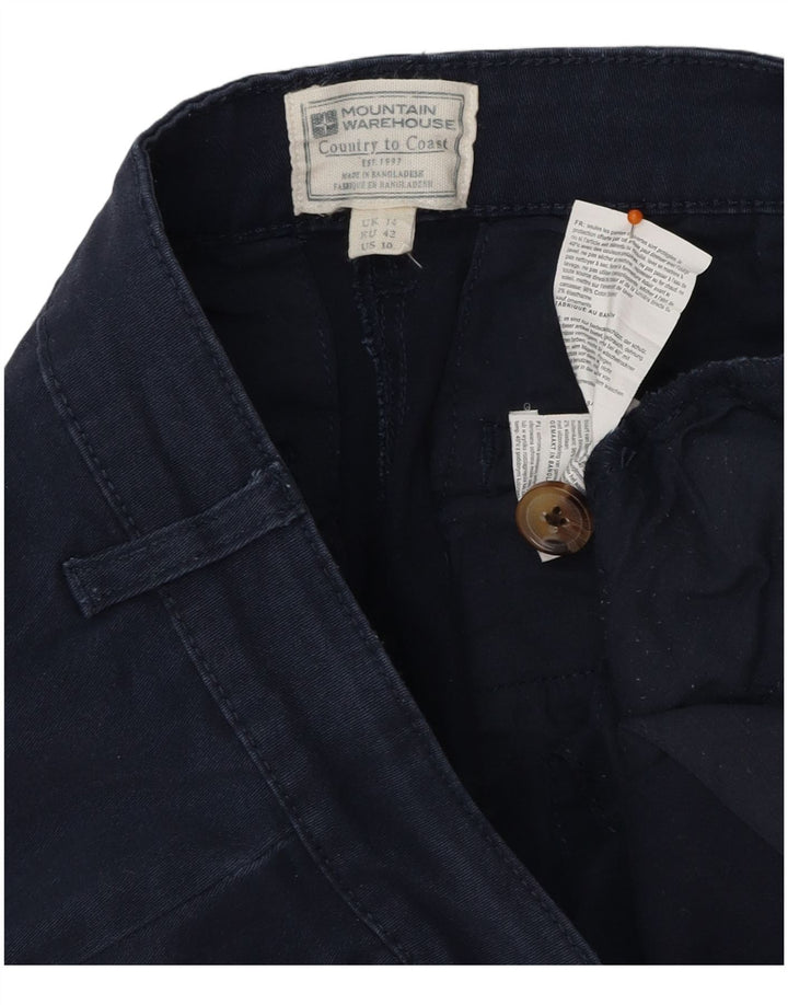 MOUNTAIN WAREHOUSE Short Chino pour Femme UK 14 Large W32 Bleu Marine Coton