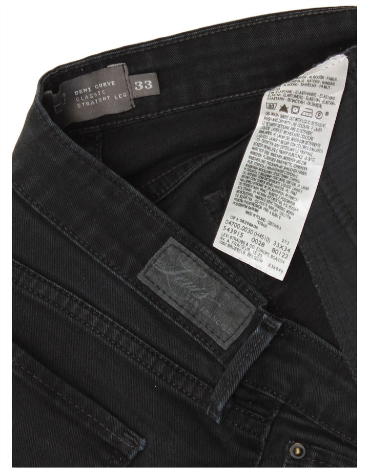 Levi's Jean Droit Demi Curve Coupe Classique Femme Noir W33 L30 Coton