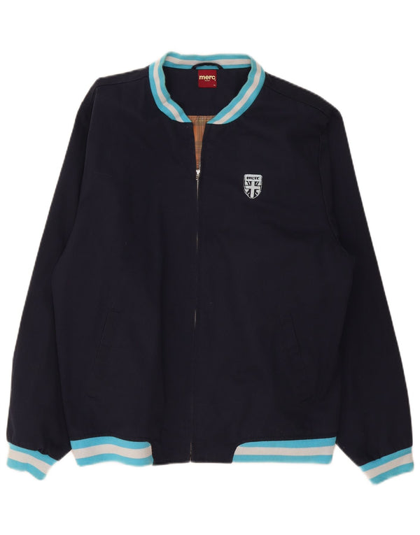 Merc Veste Bomber Homme UK 42 XL Bleu Marine Colorblock Coton