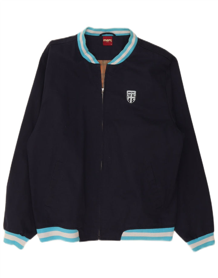 Merc Veste Bomber Homme UK 42 XL Bleu Marine Colorblock Coton