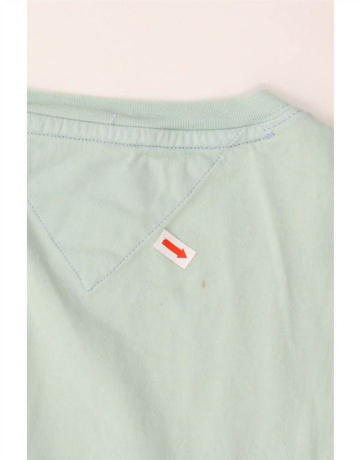 TOMMY HILFIGER Mens T-Shirt Top Large Turquoise Cotton Vintage Tommy Hilfiger and Second-Hand Tommy Hilfiger from Messina Hembry 