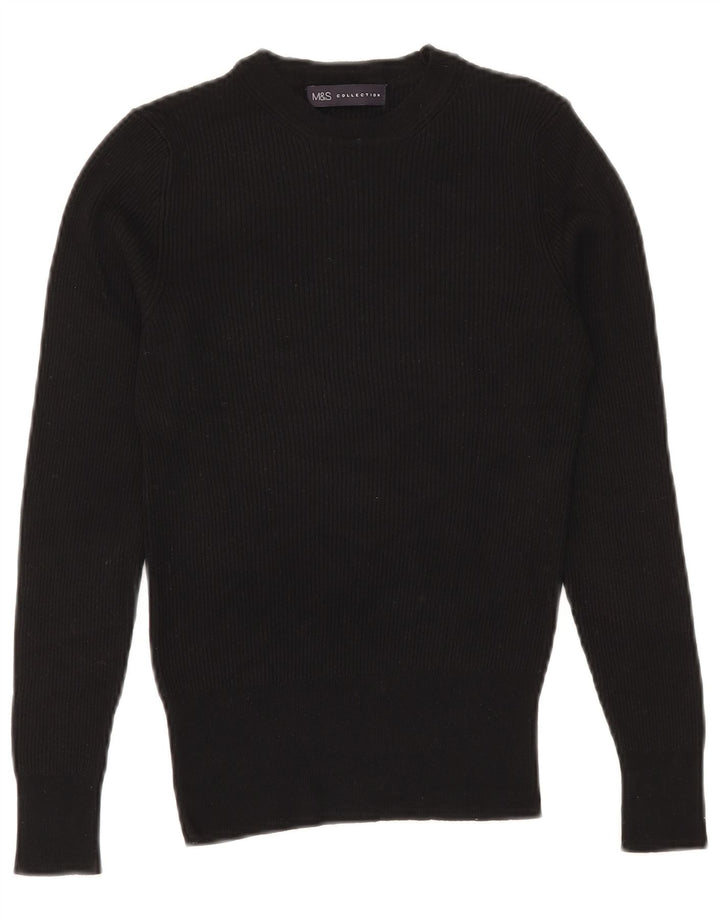 Marks & Spencer Pull à col rond pour femme UK 10 Small Noir