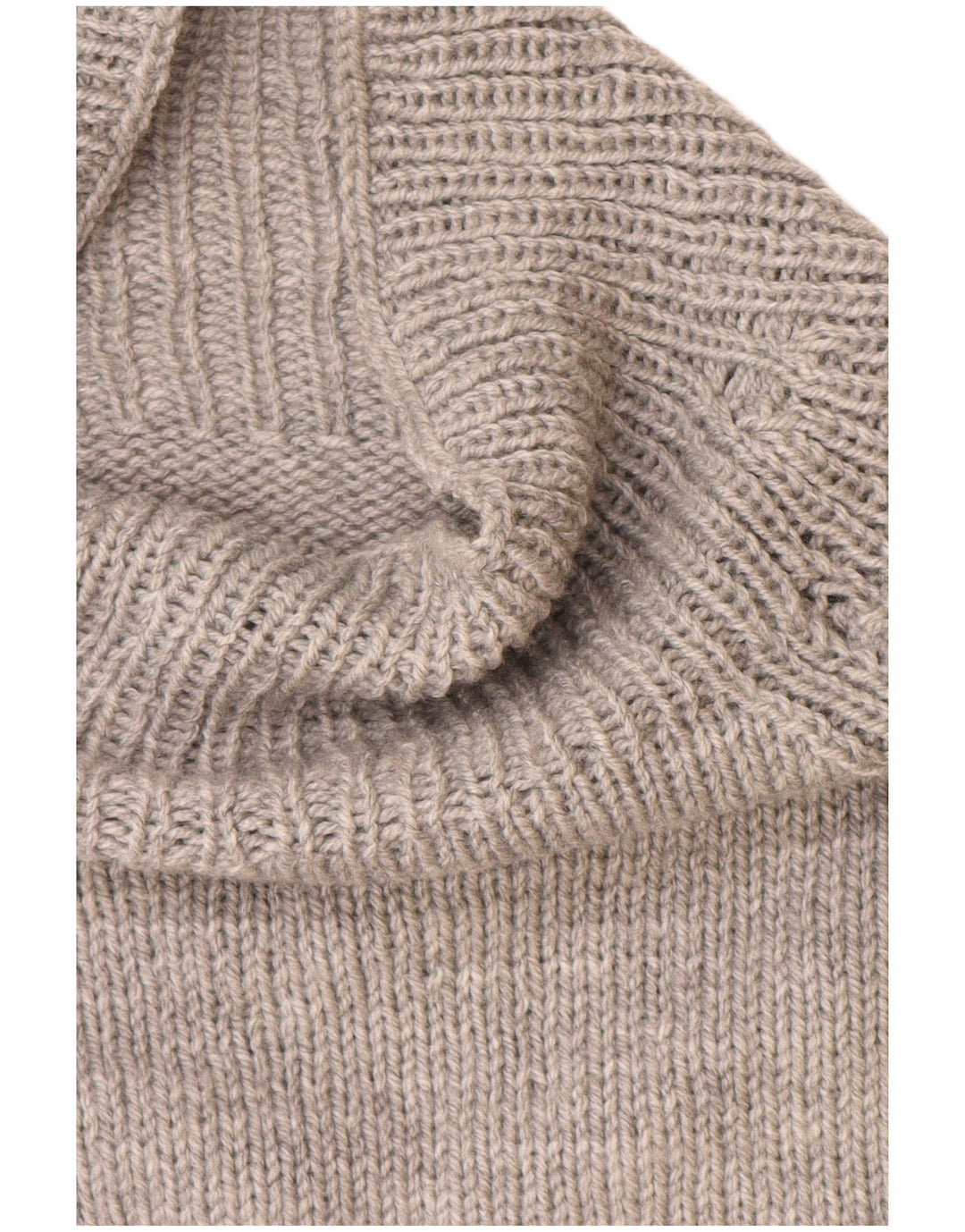 VINTAGE Pull col roulé femme UK 14 Grand Gris