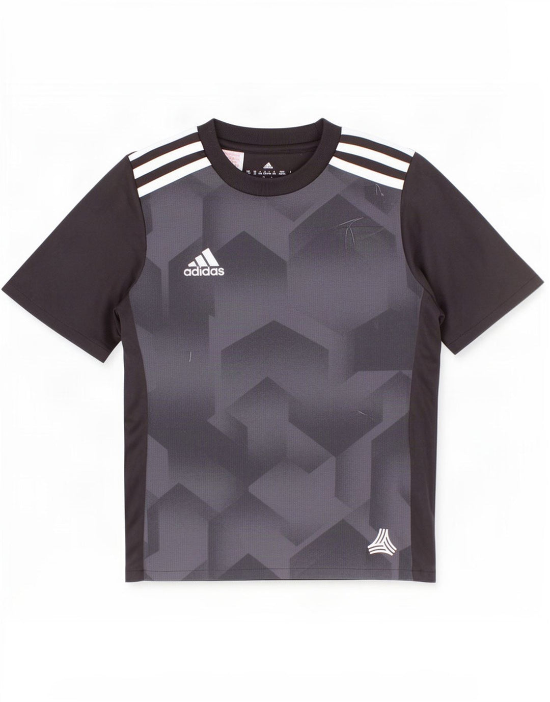 Adidas Garçon Climalite T-Shirt Top 7-8 ans Noir Géométrique Polyester