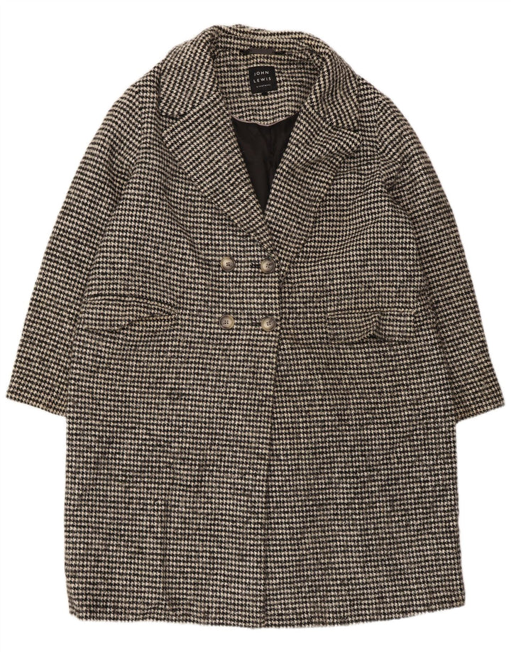 John Lewis Manteau double boutonnage surdimensionné pour femme UK 18 XL Pied-de-poule noir