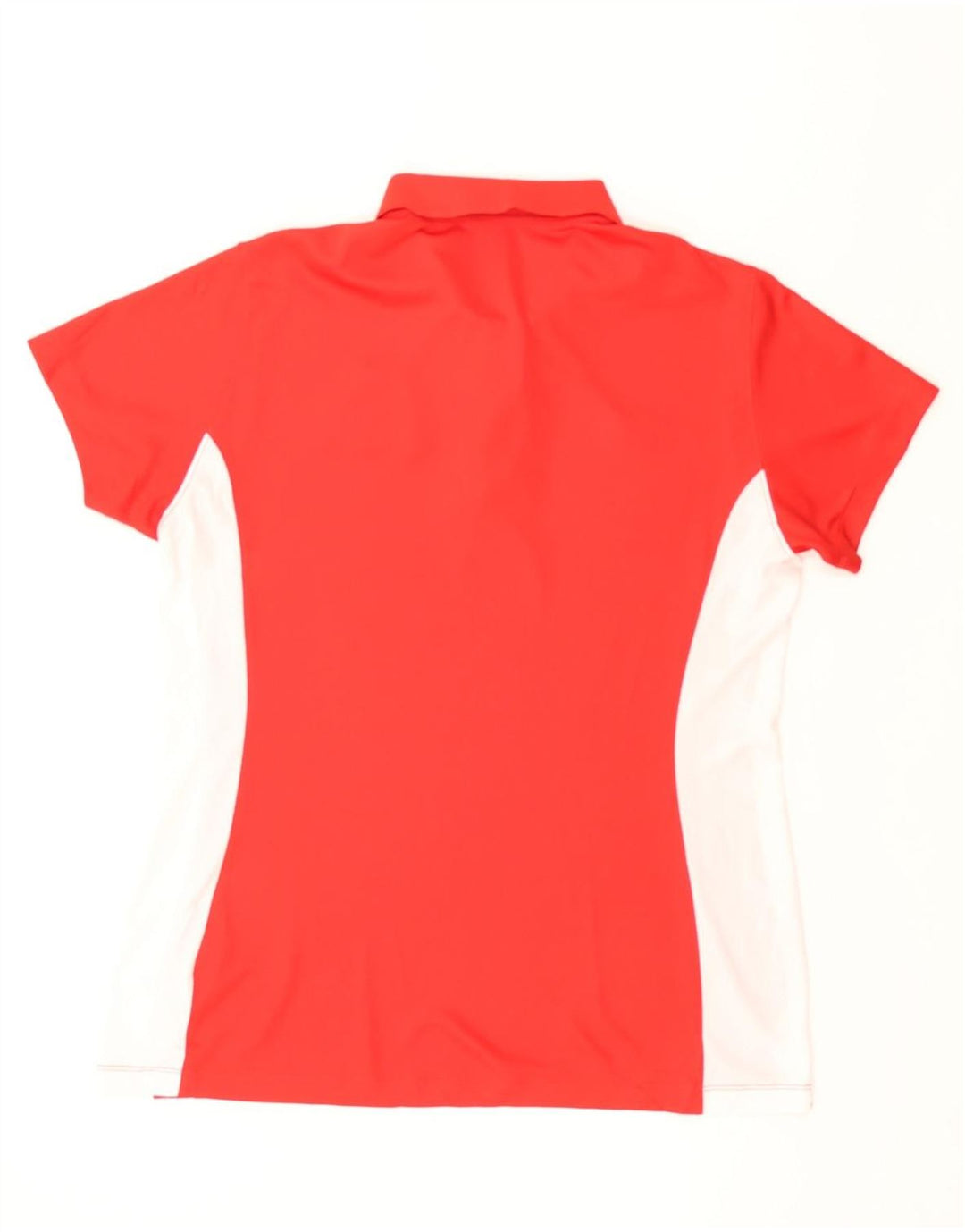 NIKE Womens Dri Fit Polo Shirt UK 16 Large Red Colourblock Polyester Vintage Nike and Second-Hand Nike from Messina Hembry 