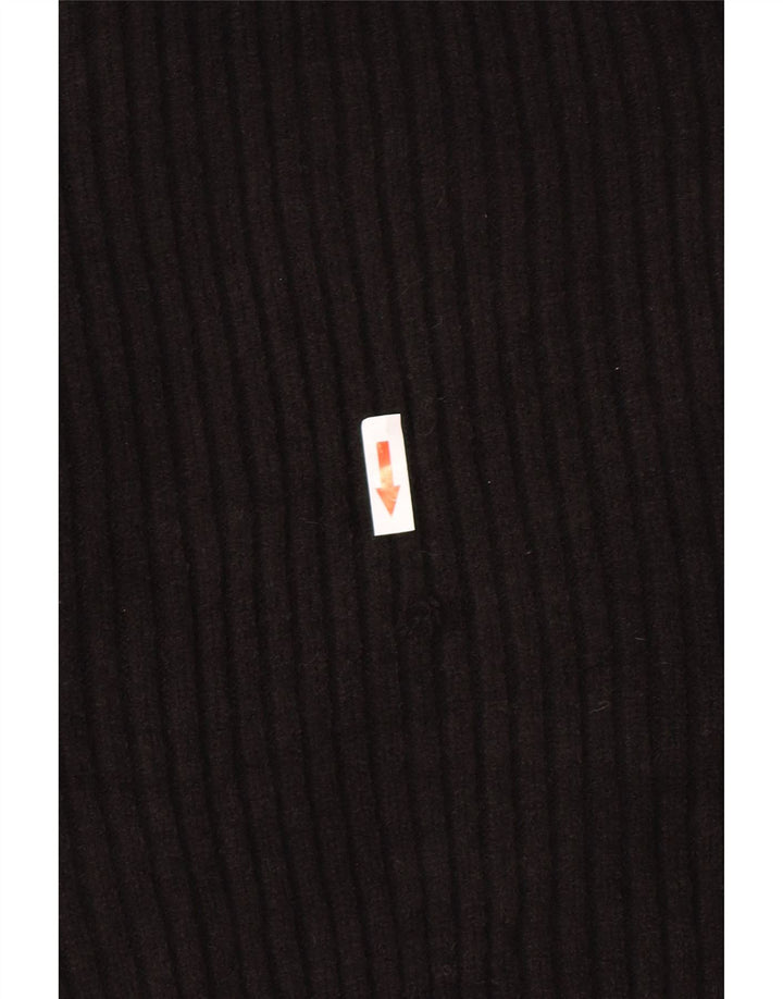Zara Pull court surdimensionné à col roulé pour femme UK 16 Large Noir