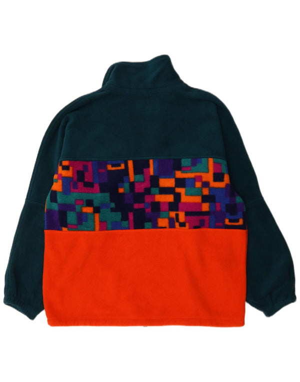 Polartec Pull polaire à col zippé pour homme Grand polyester géométrique vert