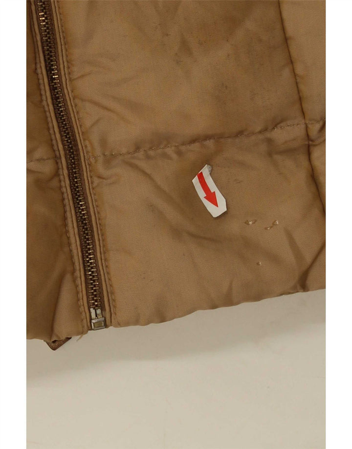 Zara Manteau rembourré pour femme UK 10 Petit nylon marron