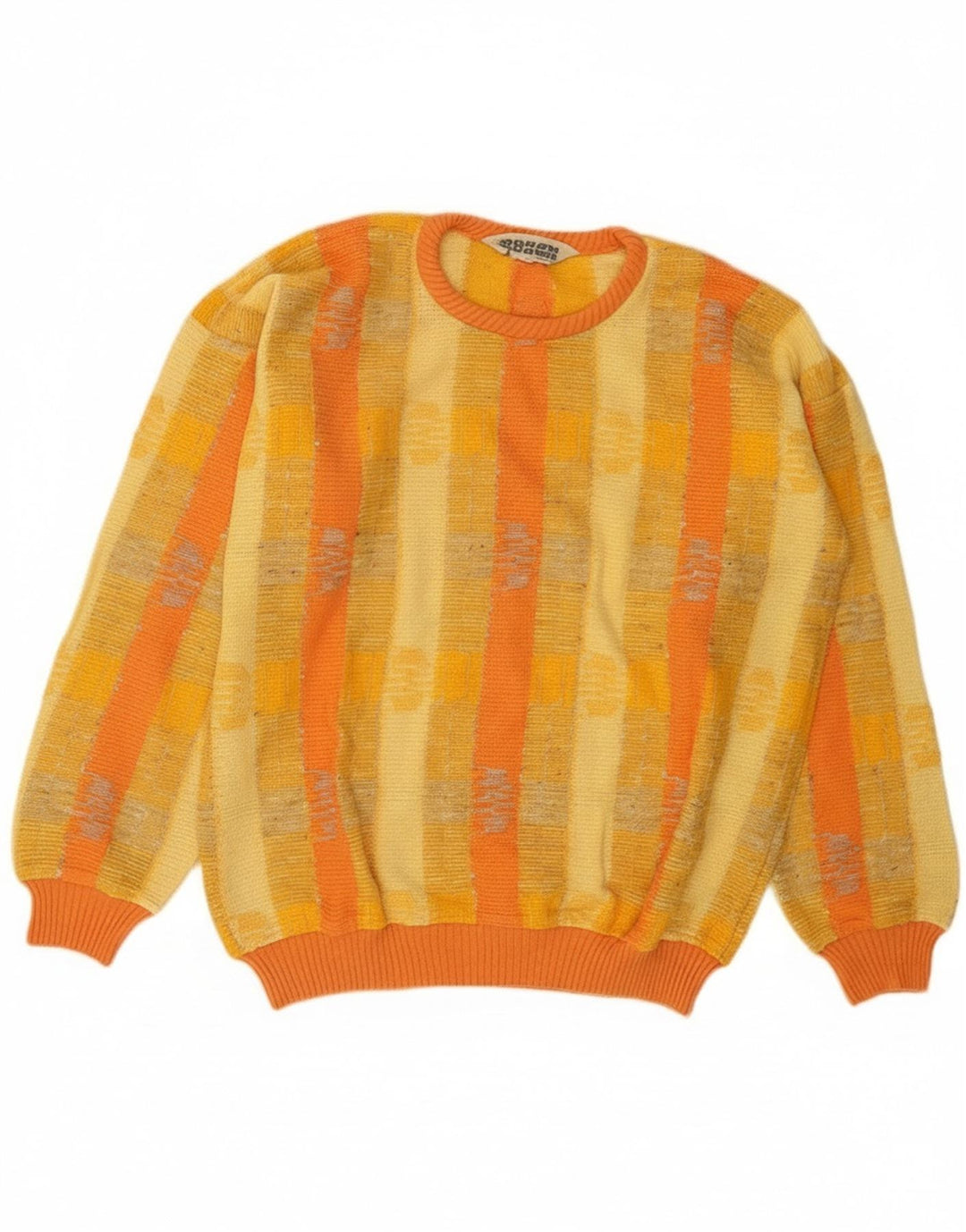 Boxer Pull col rond pour homme en coton rayé jaune moyen