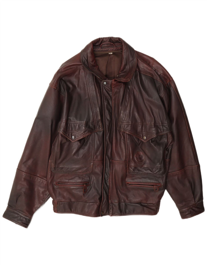 veste en cuir homme vintage IT 50 Grand Bourgogne