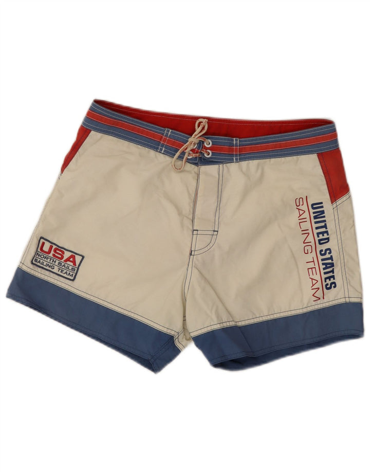 North Sails Short de bain pour femme UK 14 Medium Off White Colourblock