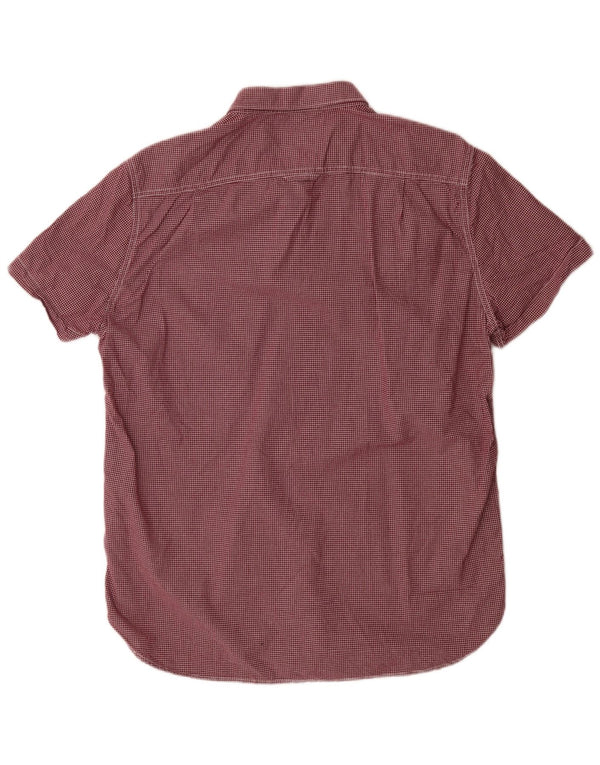 Superdry Chemise à manches courtes pour hommes 2XL Coton vichy bordeaux