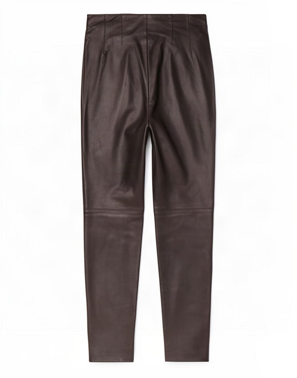 Zara Pantalon Skinny En Cuir Femme Petit W26 L27 Noir Polyester