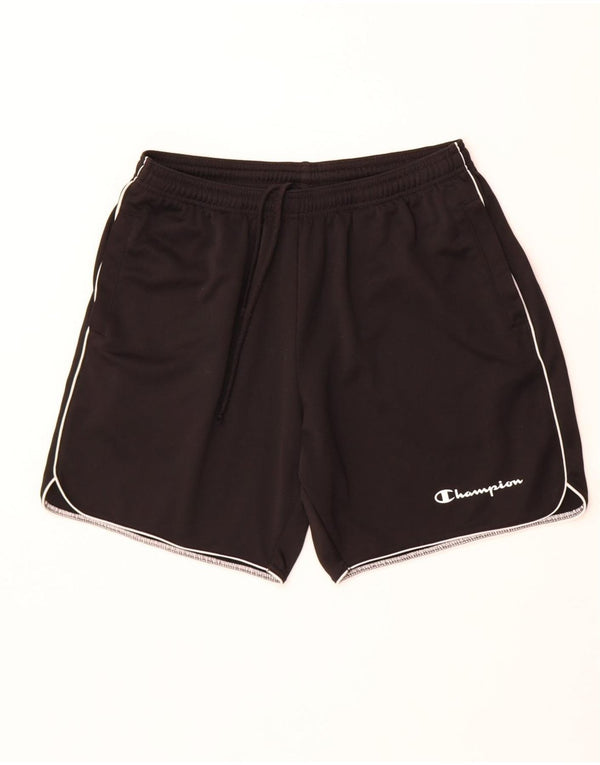 Champion Short de Sport Homme Noir Moyen Polyester