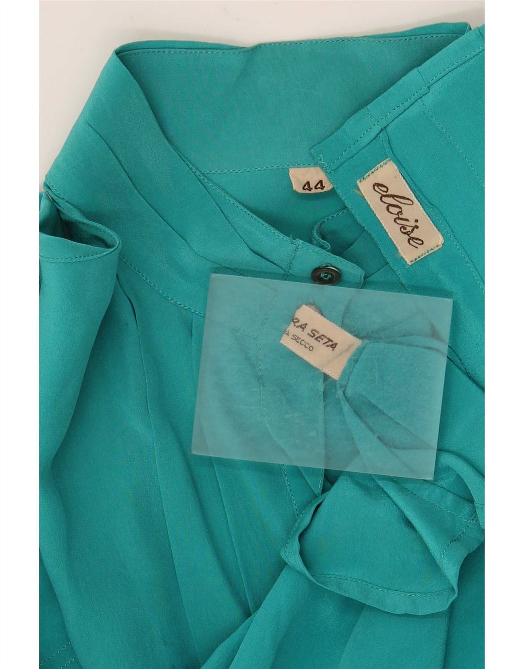 Blouse chemise femme vintage IT 44 Soie Turquoise Moyenne