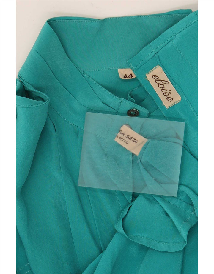 Blouse chemise femme vintage IT 44 Soie Turquoise Moyenne