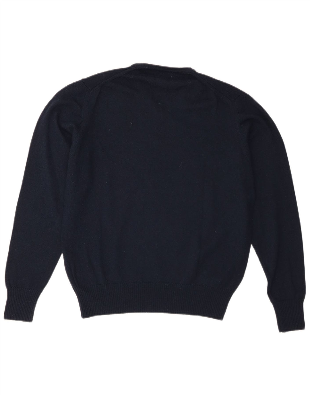 Zara Pull Col V Homme Bleu Marine Moyen Laine