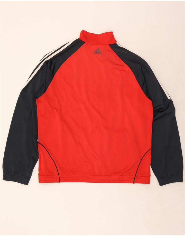 Adidas Veste de survêtement pour homme UK 42/44 Large Rouge Colorblock Polyester