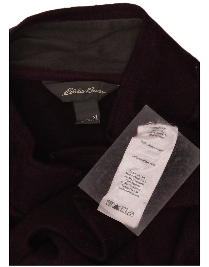 EDDIE BAUER Sweat-Shirt Col Zippé Homme XL Violet Moucheté Polyester