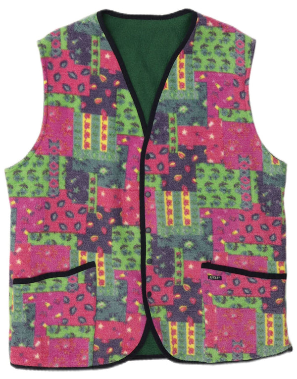 Rifle Gilet polaire réversible pour homme UK 40 Grand patchwork multicolore