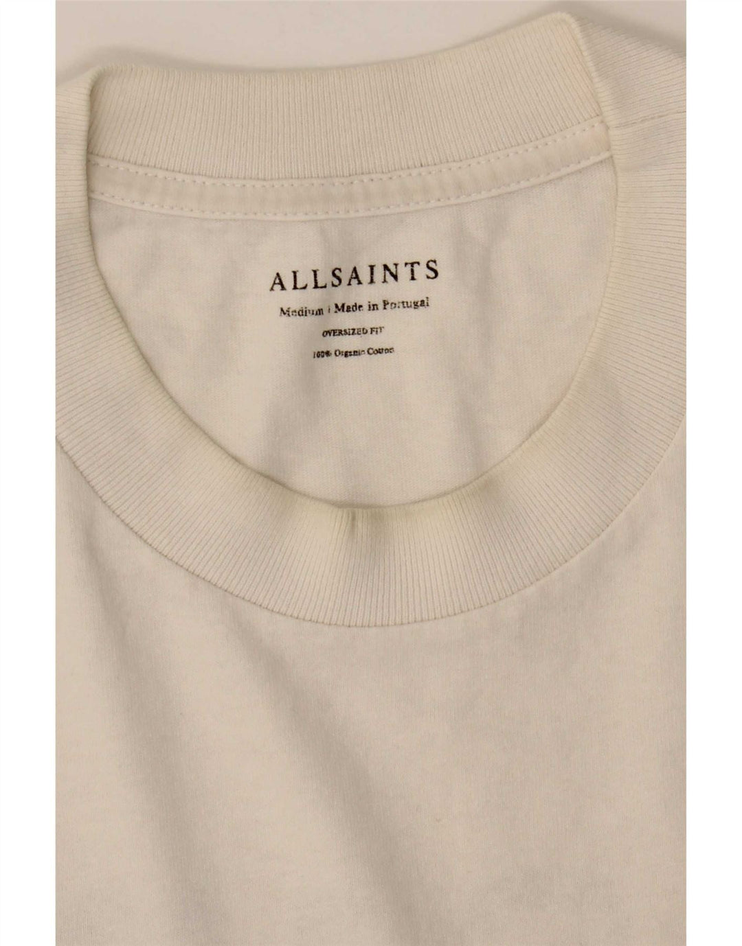 All Saints T-Shirt Oversize Graphique Homme Blanc Moyen Coton