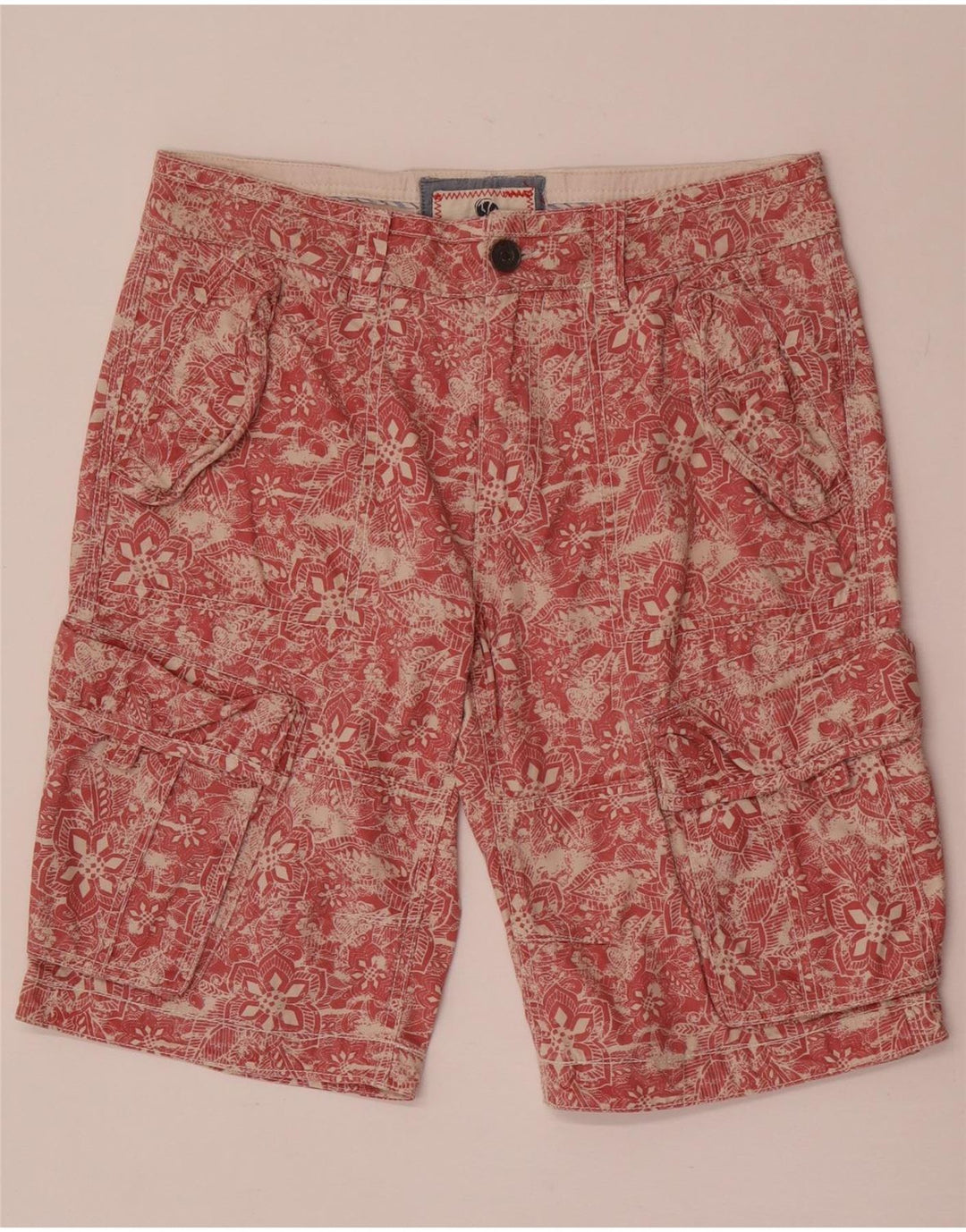 Fat Face Short Cargo Homme W32 Rouge Moyen Floral