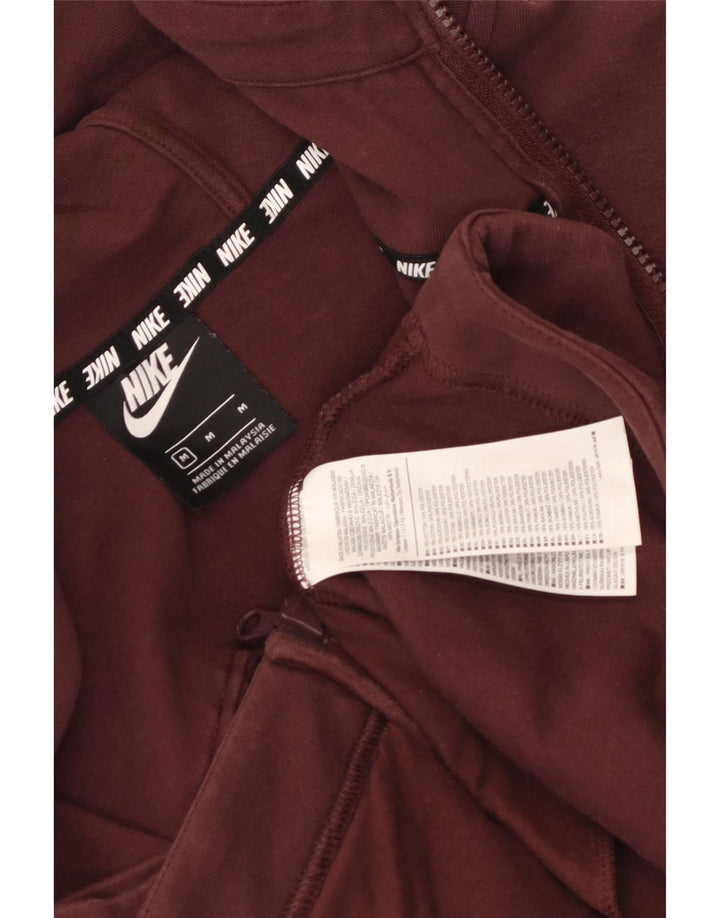 Nike Pull à capuche zippé graphique pour femme UK 14 Coton marron moyen