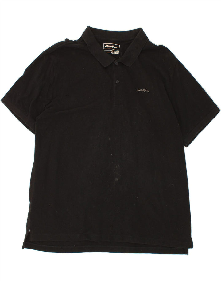 EDDIE BAUER Mens Polo Shirt 2XL Black Cotton Vintage Eddie Bauer and Second-Hand Eddie Bauer from Messina Hembry 