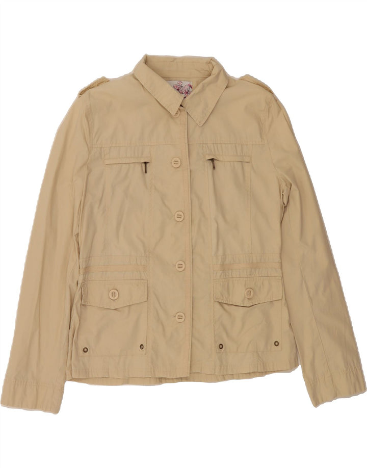 PACO Womens Military Jacket UK 14 Medium Beige Cotton Vintage Paco and Second-Hand Paco from Messina Hembry 